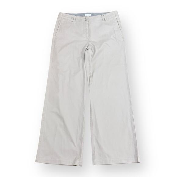 J Jill Womens Live in Chino Pants Size 6 Beige Mid Rise Wide Leg Stretch Pockets - Picture 1 of 10
